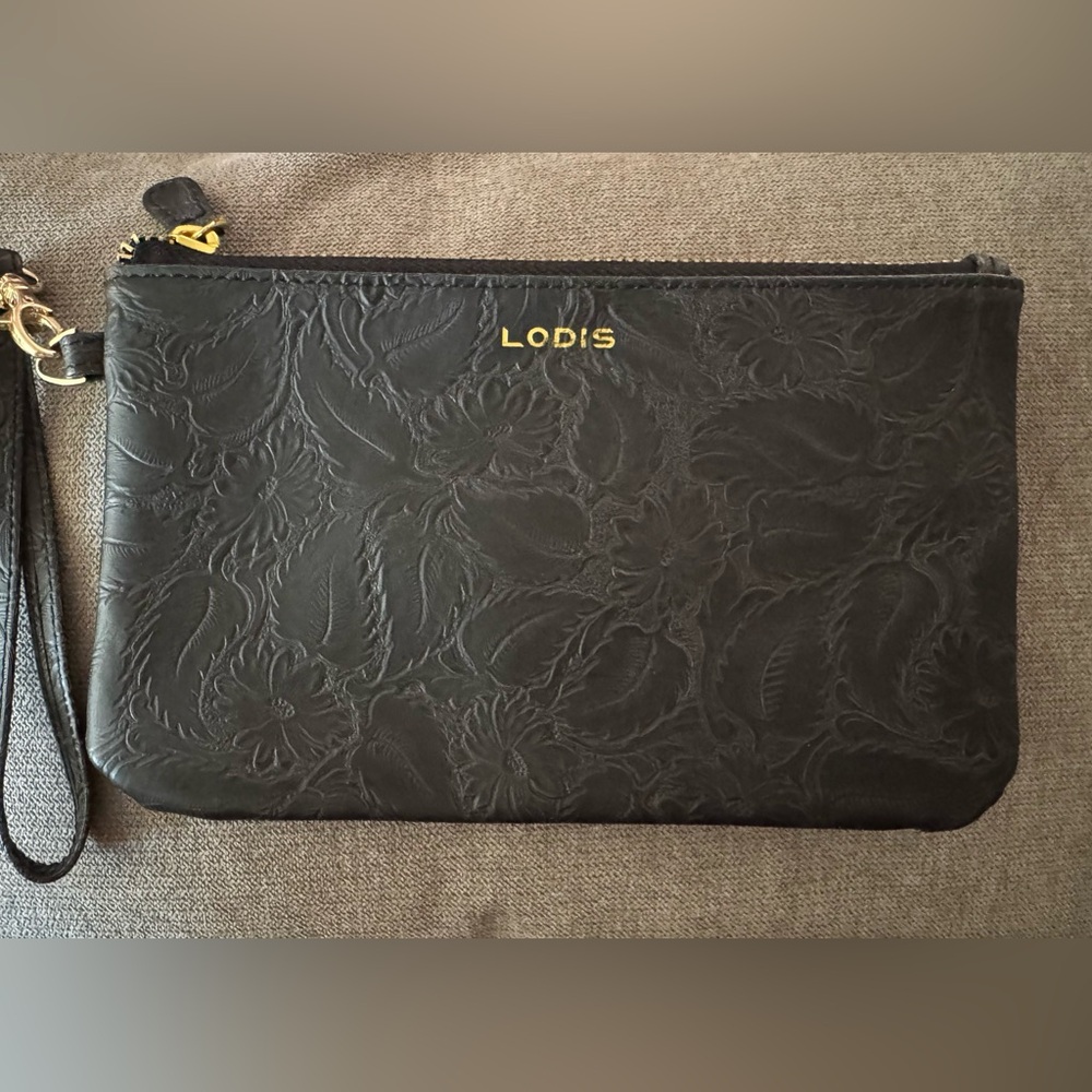 Lodis Black Zip-Around Wallet